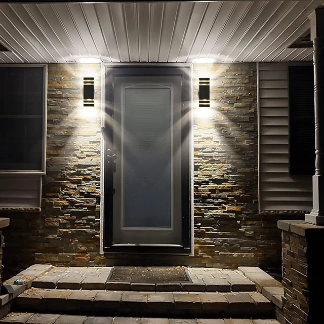 Alt view image 4 of 7 - tewei LED Up Down Outdoor Wall Lights, Black Exterior Lighting Fixtures