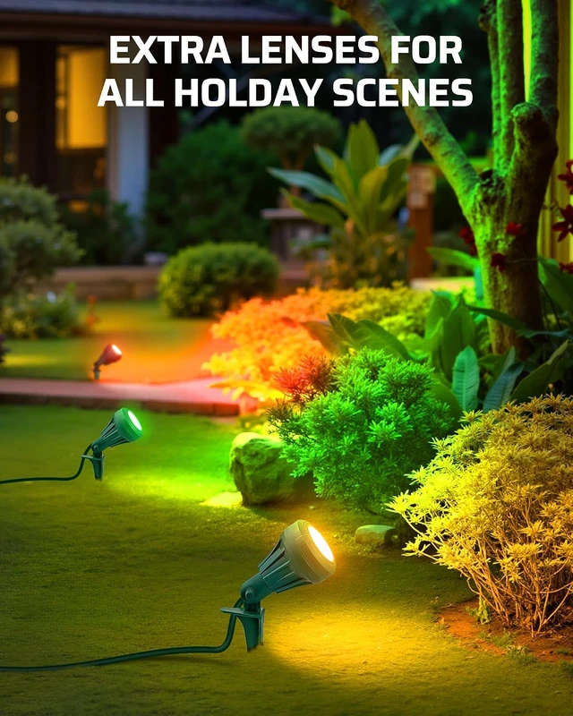 Alt view image 3 of 7 - DEWENWILS Halloween LED Spotlight Outdoor,120V 500LM Landscape Lighting