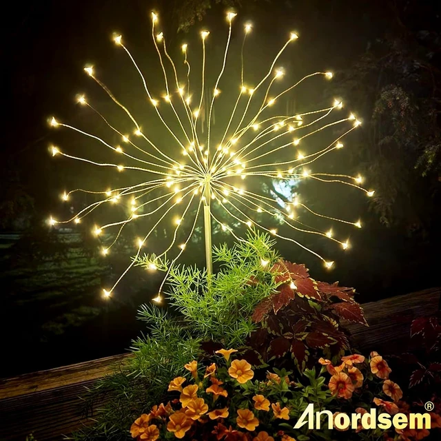 Alt view image 3 of 7 - Anordsem Solar Firework Lights Outdoor Garden Fairy Lights 2 Pack Warm