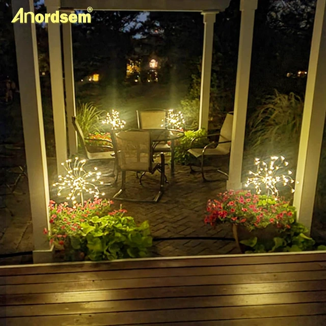 Alt view image 6 of 7 - Anordsem Solar Firework Lights Outdoor Garden Fairy Lights 2 Pack Warm