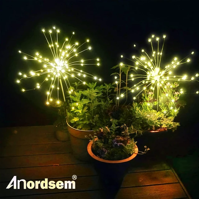 Alt view image 7 of 7 - Anordsem Solar Firework Lights Outdoor Garden Fairy Lights 2 Pack Warm