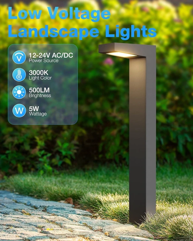 Alt view image 2 of 7 - SUNVIE 5W 3000K LED Low Voltage Landscape Pathway Lights Black, 4 Pack