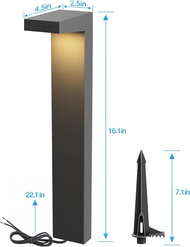 Alt view image 6 of 7 - SUNVIE 5W 3000K LED Low Voltage Landscape Pathway Lights Black, 4 Pack