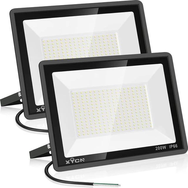 Main image of XYCN 200W LED Flood Light 2 Pack, 22500lm Super Bright Security Lights, IP66 Waterproof Outdoor Flood Light, 5000K Daylight White Floodlight for Yard, Garden,Basketball Court, Arena