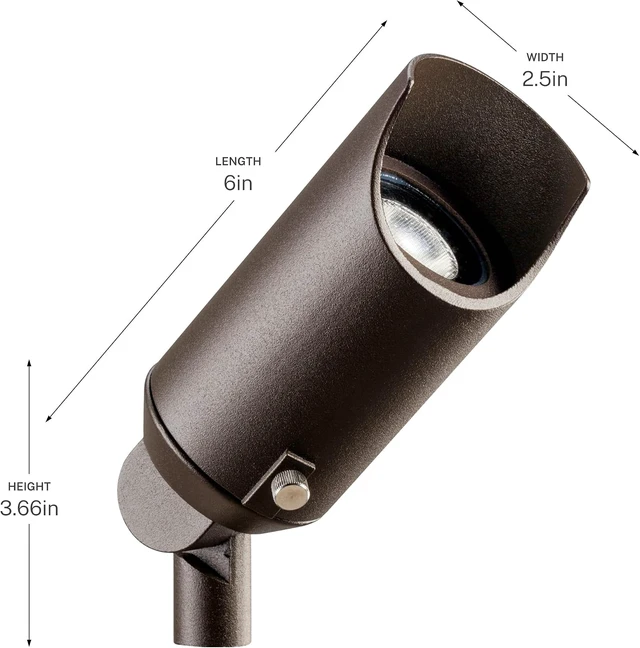 Alt view image 7 of 7 - Kichler 12V LED Landscape Spotlight Light, Textured Bronze