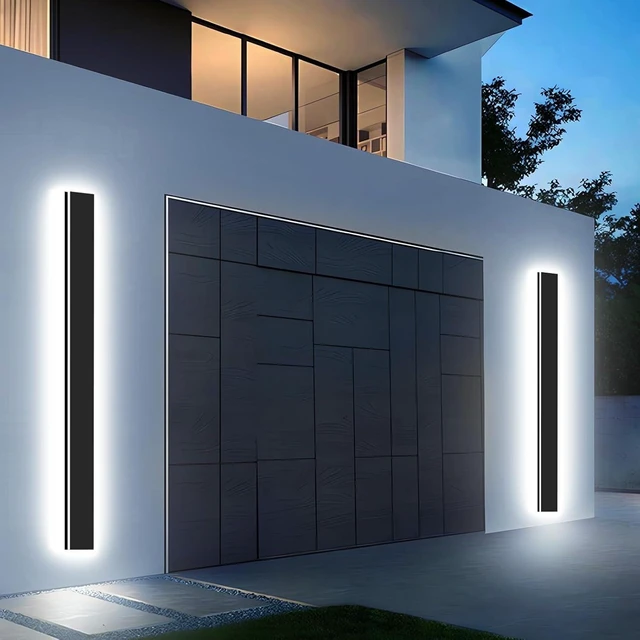 Main image of Modern Outdoor Wall Light 2pack 31in, 4.33in Width, Dimmable LED