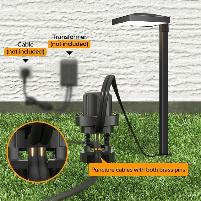 Alt view image 2 of 7 - LUTEC 6 Pack Low Voltage Pathway Lights, Aluminum 12V Landscape Lighting with ConnectorsIP65 Waterproof Anti-Glare Wired LED Pathway Lights, 5W 500LM Warm White 3000K for Pathway, Yard, Garden