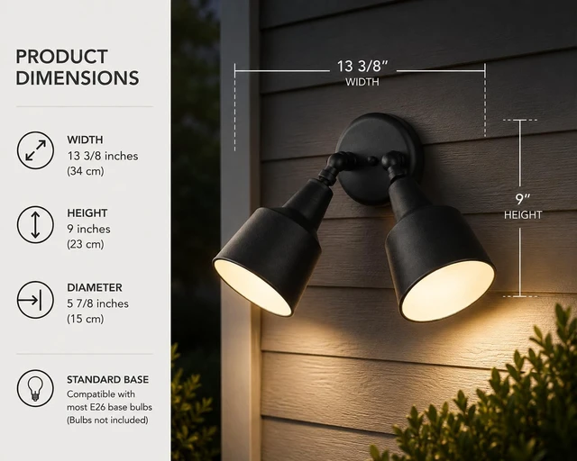 Alt view image 2 of 6 - Generation Lighting 2-Light 12.5-Inch Adjustable Flood Light in Black