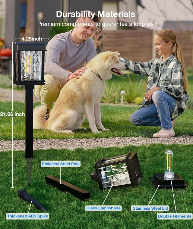 Alt view image 4 of 7 - XMCOSY+ Solar Pathway Lights Outdoor, 6 Pack Solar Powered Garden Lights