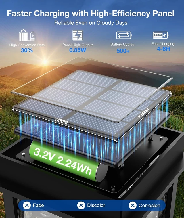 Alt view image 6 of 7 - XMCOSY+ Solar Pathway Lights Outdoor, 6 Pack Solar Powered Garden Lights
