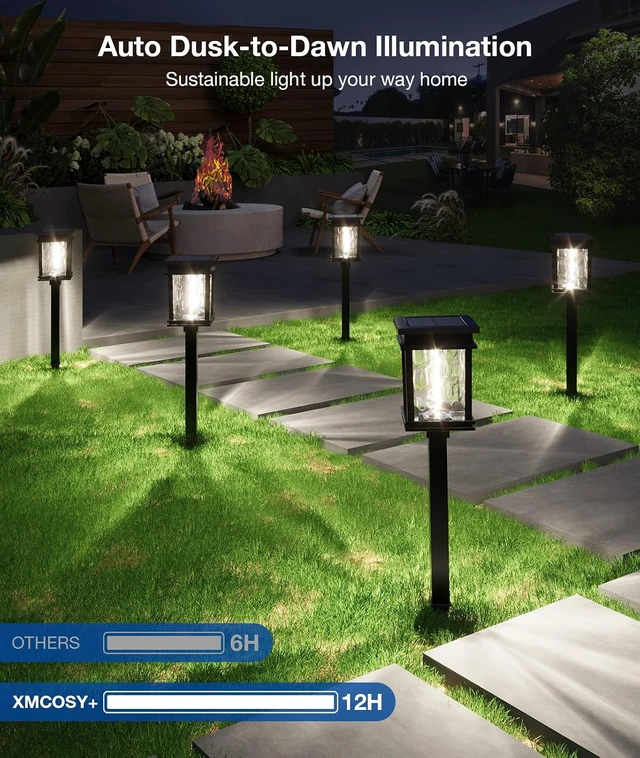 Alt view image 7 of 7 - XMCOSY+ Solar Pathway Lights Outdoor, 6 Pack Solar Powered Garden Lights