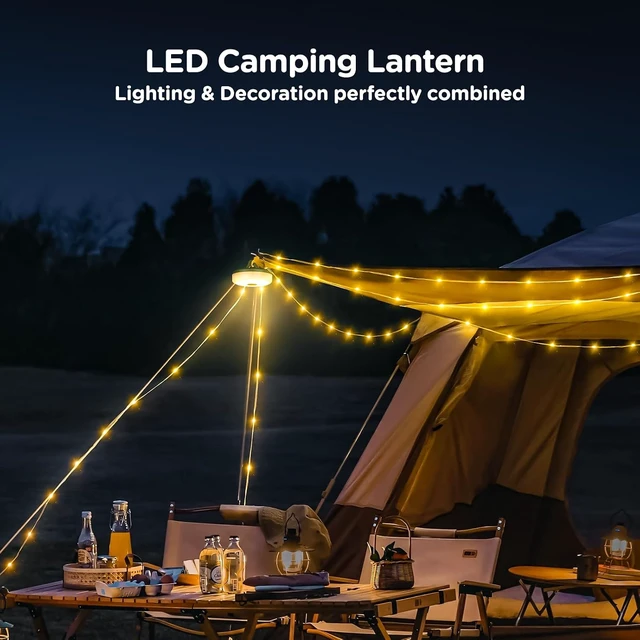 Alt view image 2 of 7 - OGERY Camping String Lights 4 in 1, 32.8FT Quick Storage 8 Modes Protable