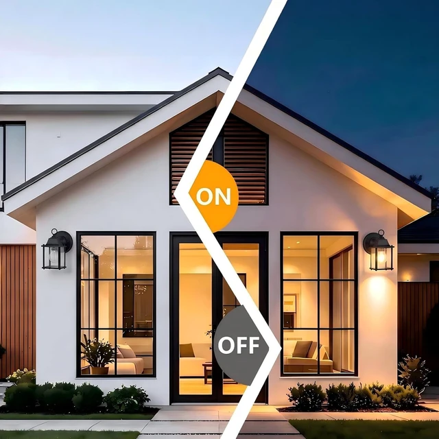 Alt view image 7 of 7 - 8.2" Outdoor Porch Light for House E26 Aluminum Glass Black, 1 Pack