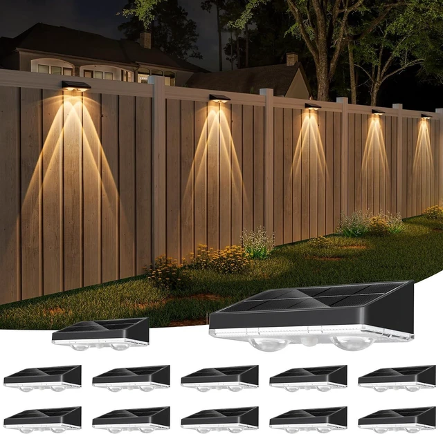 Main image of NIORSUN Solar Fence Lights,12 Pack Solars Deck Light,Warm White Color,Outdoor Bulb Waterproof Led IP65,Power Patio Lamp with Lenses for Outside/Backyard/Railing/Yard(Black)