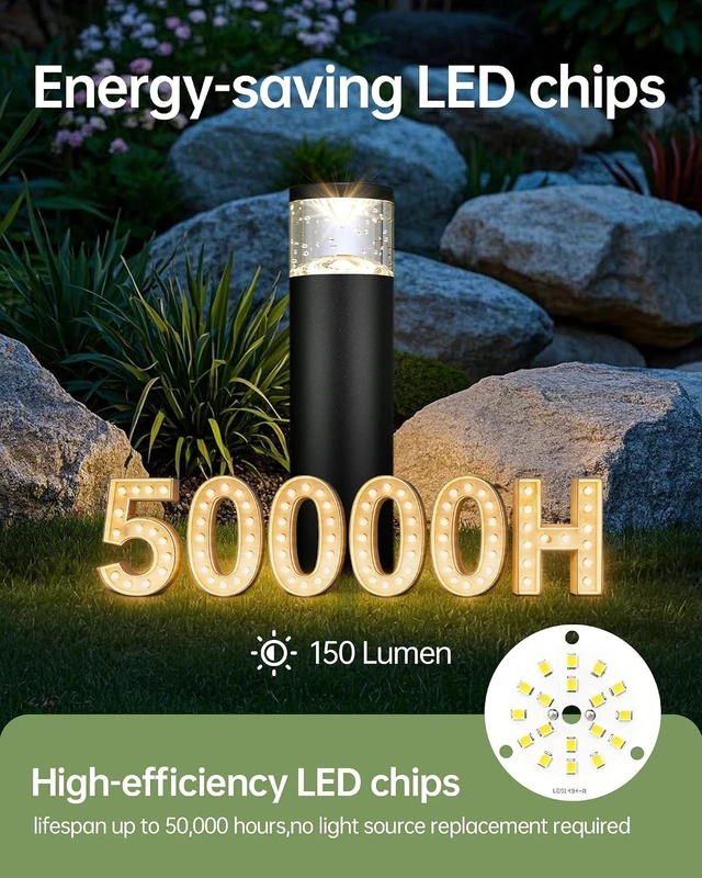 Alt view image 5 of 7 - LITFIT 4Pack Low Voltage Bollard Landscape Lights, 12V Aluminum Path Light