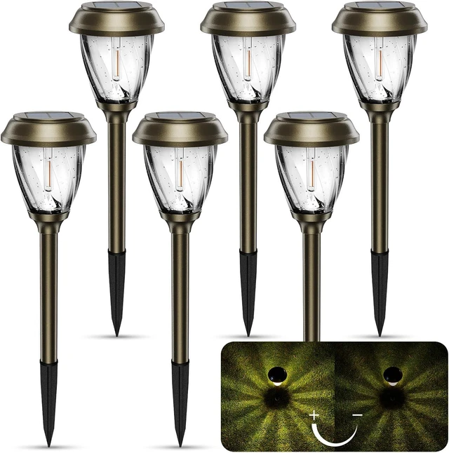 Main image of XMCOSY+ Solar Pathway Lights Outdoor 6 Pack, 2 Lighting Modes Garden Lights