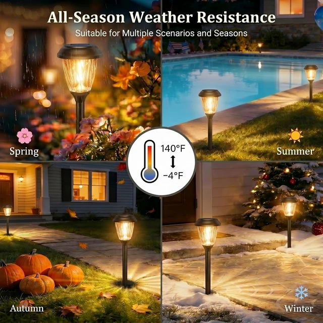 Alt view image 6 of 7 - XMCOSY+ Solar Pathway Lights Outdoor 6 Pack, 2 Lighting Modes Garden Lights