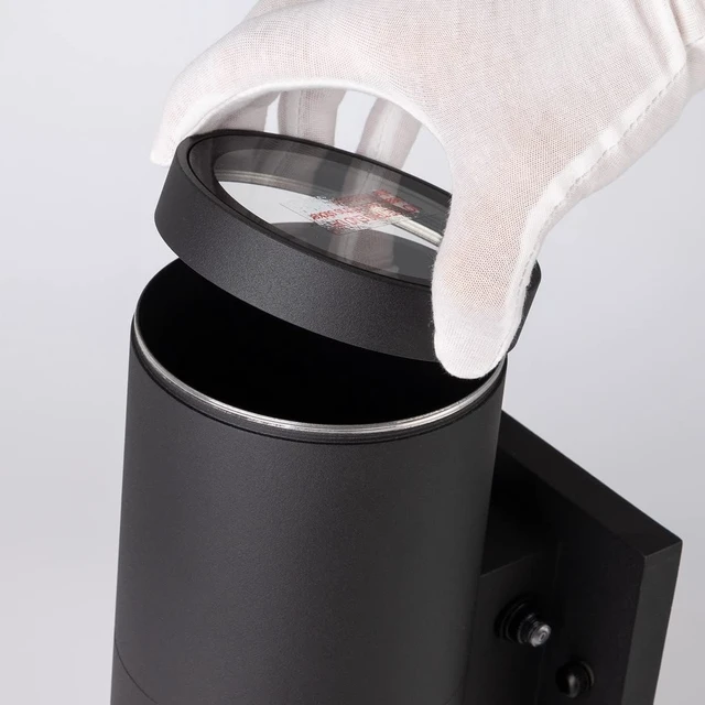 Alt view image 5 of 7 - mirrea Modern Outdoor Porch Light Patio Light in 2 Lights Dusk to Dawn Photocell Sensor with Matte Black Aluminum Cylinder and Tempered Glass Cover Waterproof Wall Sconce 2 Pack