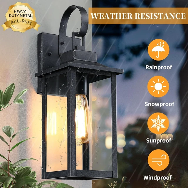 Alt view image 4 of 7 - Large Outdoor Wall Lights for House 2-Pack, Matte Black