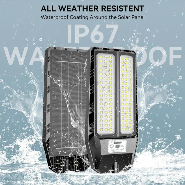 Alt view image 6 of 7 - VOOJOY 5000W Solar Street Lights Outdoor, 7000K Solar Light Outdoor, 2 Pack