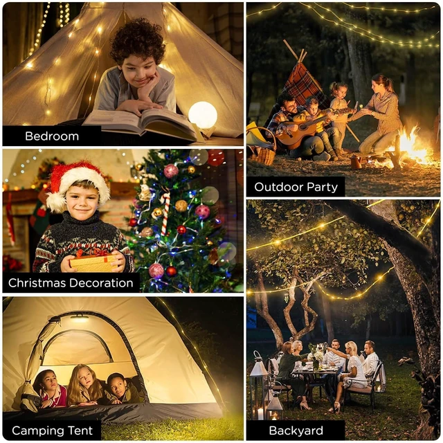 Alt view image 6 of 7 - OGERY Camping String Lights 4 in 1, 32.8FT Quick Storage 8 Modes Protable