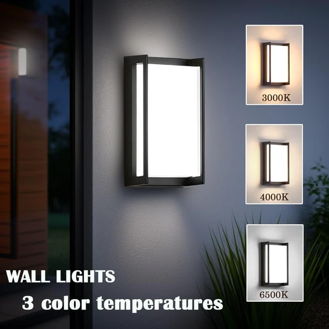 Alt view image 2 of 7 - iYogaled 3CCT Modern Outdoor Wall Light Fixtures, 18W LED Front Porch Light