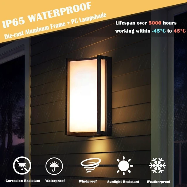 Alt view image 3 of 7 - iYogaled 3CCT Modern Outdoor Wall Light Fixtures, 18W LED Front Porch Light