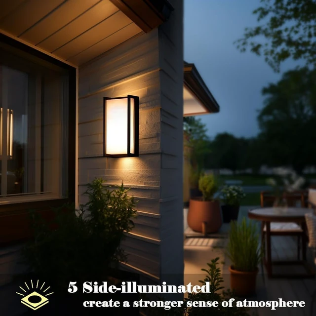 Alt view image 5 of 7 - iYogaled 3CCT Modern Outdoor Wall Light Fixtures, 18W LED Front Porch Light