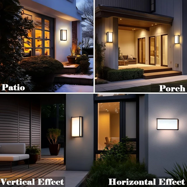 Alt view image 7 of 7 - iYogaled 3CCT Modern Outdoor Wall Light Fixtures, 18W LED Front Porch Light