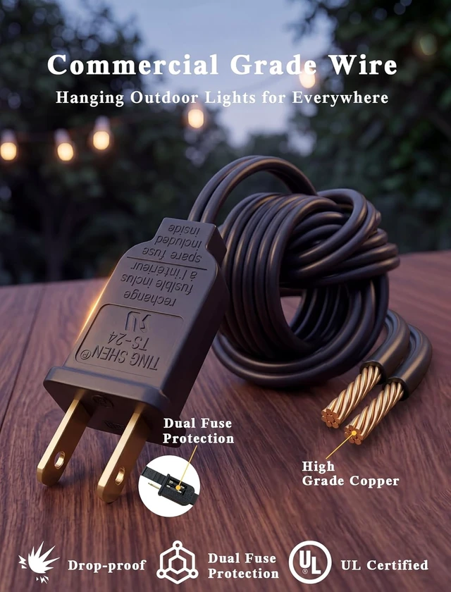 Alt view image 4 of 7 - Abeja 50FT G40 Globe String Lights, Outdoor Patio Lights