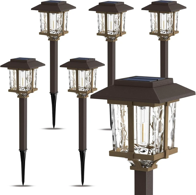 Alt view image 2 of 7 - XMCOSY+ Solar Outdoor Lights Waterproof 6 Pack, 2-Tone Solar Garden Lights