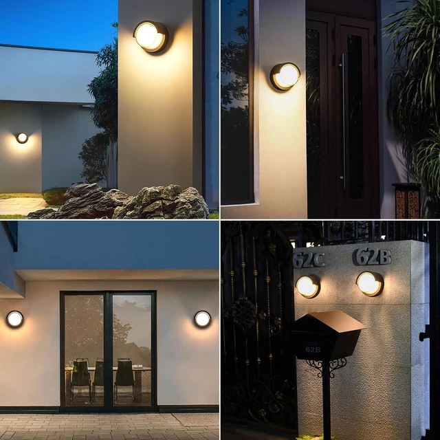 Alt view image 3 of 6 - Aiwewin Round Outdoor Sconce Lights, Low Profile Outdoor Porch Lighting, Modern Light Fixtures, 12W 3200K for Patio, Deck(6.7 Inch)