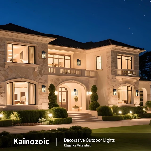 Alt view image 6 of 7 - Dawn to Dusk Outdoor Sensor Light Fixture Waterproof Porch Lights Anti-Rust Exterior Wall Lighting Outdoor Wall Lantern for Patio Front Door Garage House