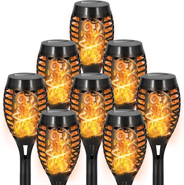 Main image of 8 Pack Solar Pathway Lights Outdoor, Solar Torches Lights Christmas Decor