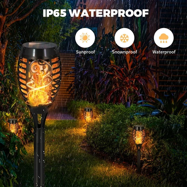 Alt view image 2 of 7 - 8 Pack Solar Pathway Lights Outdoor, Solar Torches Lights Christmas Decor
