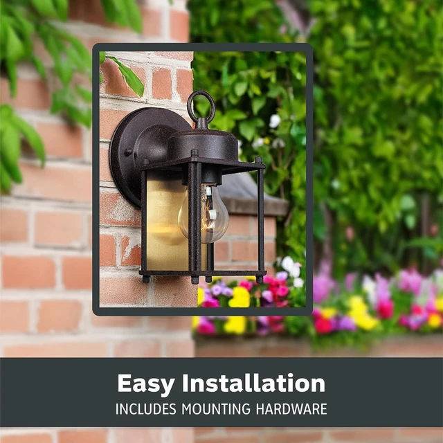 Alt view image 5 of 6 - Designers Fountain 1161-RP Porch Outdoor Wall Lantern Sconce, 8in H, Rust Patina