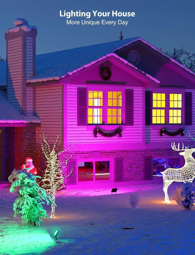Alt view image 6 of 7 - Onforu RGB LED Flood Light Outdoor 25W, 250W Equiv Halloween Stage Lighting