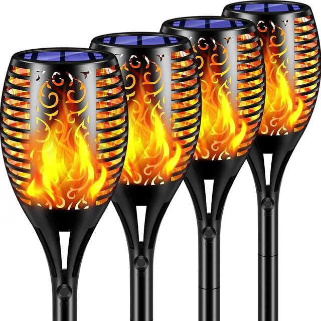 Main image of TomCare Flickering Flame Solar Torch Lights Outdoor, 43" Tall, 4 Pack