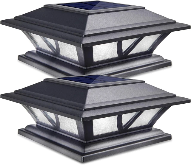 Main image of SIEDiNLAR Solar Post Lights Outdoor 2 Modes LED, 2 Pack Black (Warm/White)