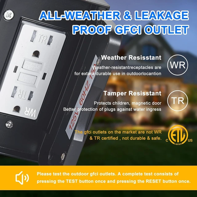 Alt view image 3 of 7 - Porch Lights with GFCI Outlet,Dusk to Dawn Motion Sensor Outdoor Lights