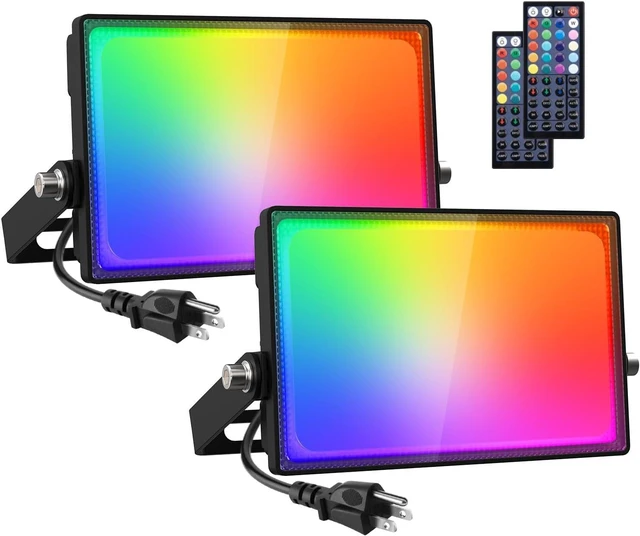 Main image of Onforu 2 Pack LED RGBW Flood Lights Outdoor 70W, 2700K Warm White Dimmable Million Color Changing Floodlight Waterproof with Remote, DIY Stage Lights Uplighting Indoor for Party