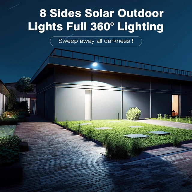 Alt view image 2 of 7 - OKPRO Solar Lights Outdoor, 168LED 6500K Flood Light Dusk to Dawn