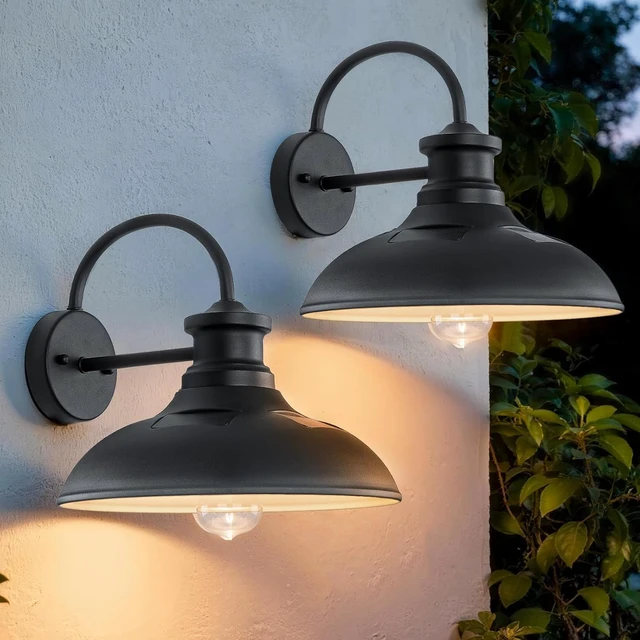 Alt view image 7 of 7 - 12" Solar Barn Lights Outdoor, Dusk to Dawn Solar Gooseneck Lights Outdoor