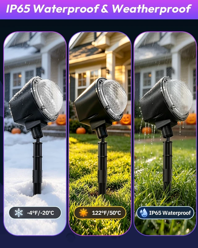 Alt view image 7 of 7 - (2 Pack) Halloween Projector Lights Outdoor, Dynamic RGBW 15 Colors Ocean Wave Projector Light with Remote & Timer, IP65 Waterproof Outdoor Projector for Halloween Christmas Party Yard Decorations