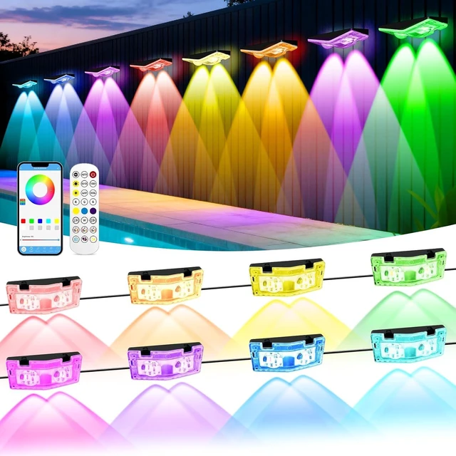 Main image of Outdoor Fence Lights Plug in, 50FT RGBIC LED Fence Lights, App & Remote Control, 100 Scene Modes, IP67 Waterproof Outdoor Lights for Backyard, Patio, Deck - Brighter Than Solar Lights