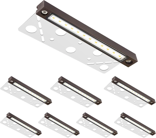 Main image of GKOLED 8 Pack 6.8 Inches LED Hardscape Lights, Low Voltage Retaining Wall Light Waterproof, 12V AC/DC Landscape Lighting, 1.5W 2700K, Classic Step Lights Outdoor, Die-cast Aluminum Housing