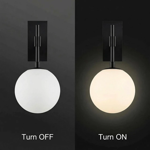 Alt view image 7 of 7 - Hyunbae Modern Globe Outdoor Wall Sconce, 18.1" Large Black Porch Lights
