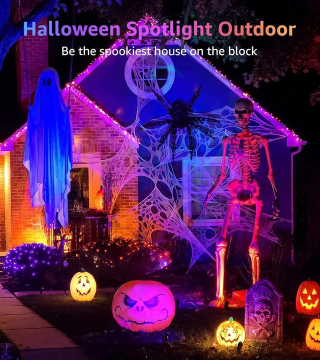 Alt view image 5 of 7 - SUNVIE RGBW Halloween Spotlights Outdoor 12W LED Plug in Landscape Lights