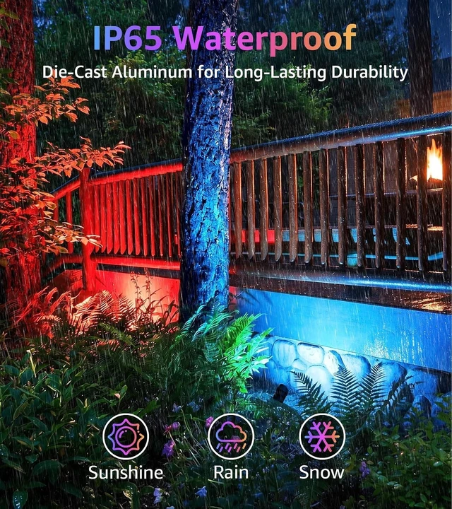 Alt view image 4 of 7 - SUNVIE RGBW Halloween Spotlights Outdoor 12W LED Plug in Landscape Lights