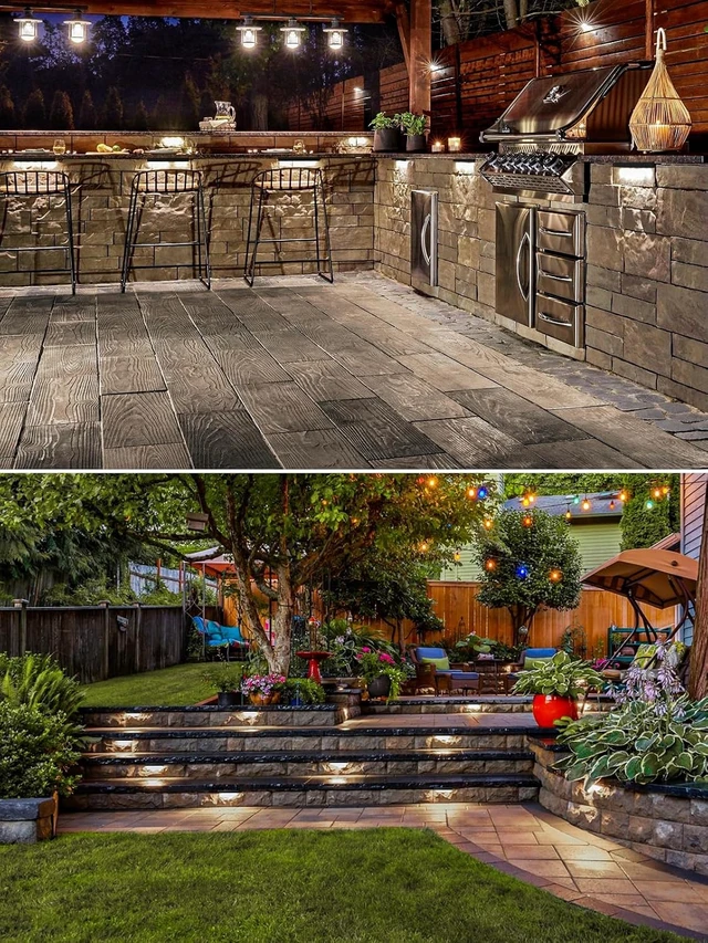 Alt view image 4 of 7 - 5W Retaining Wall Lights,7 inch LED Hardscape Lighting Low Voltage Landscape Paver Lights 12V 24V Step Lights Outdoor IP66 Waterproof 3000K Soft White Stair Deck Lighting (8 Pack+Connectors)